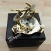 Brass Sundial Compass With Wooden Box