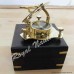 Brass Sundial Compass With Wooden Box