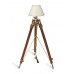 Antique Rustic Wooden Tripod Floor Lamp