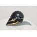 Nautical Black Finish Black Helmet with Silver Trap