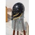 Nautical Black Finish Black Helmet with Silver Trap