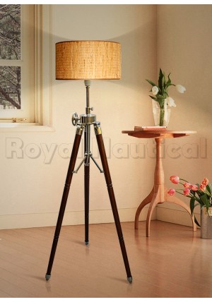 Designer Brown Wheel Tripod Lamp