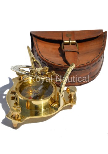 Adventurers Brass Sundial Compass